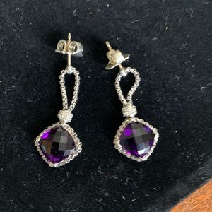 deep purple David Yurman earrings